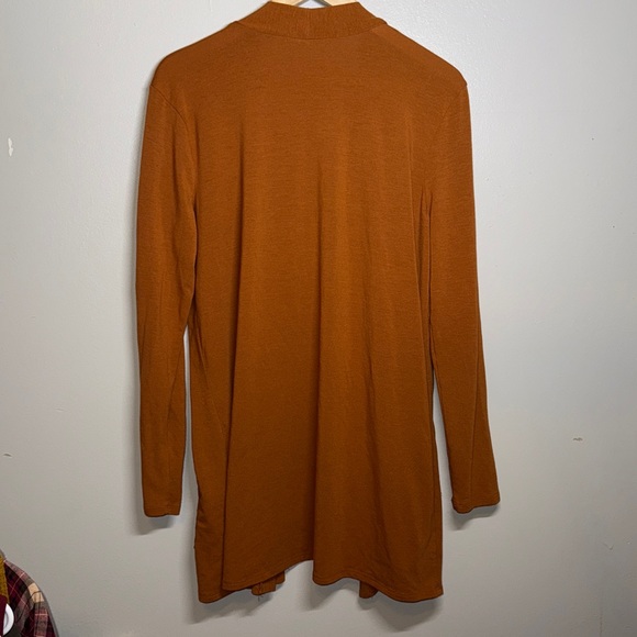 Zenana Outfitters Dark Amber Orange Open Front Cardigan Size 1X - Picture 4 of 4